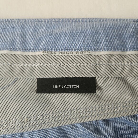 Hugo Boss Men's Size 38x34 Blue Linen Cotton Pants Iowa Regular Fit - Picture 7 of 15